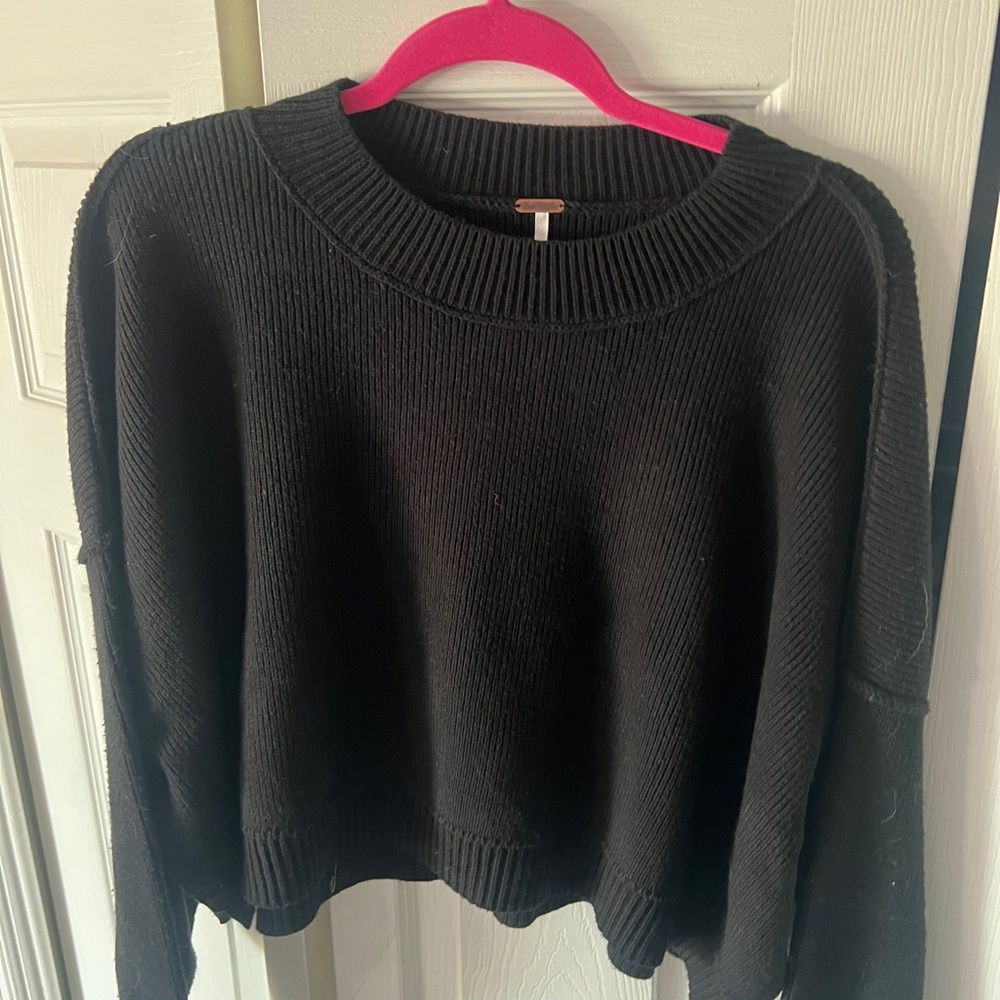 Free People Black Crew Neck Sweater - Picture 8 of 13
